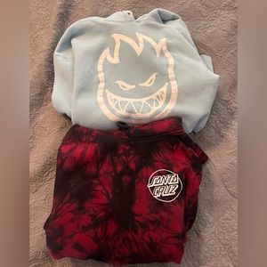 2 thick hoodies, men's size medium, purchased from PacSun